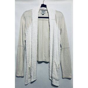 Lucky Lotus by Lucky Brand Womens Medium Ivory Popcorn Knit Cardigan Sweater